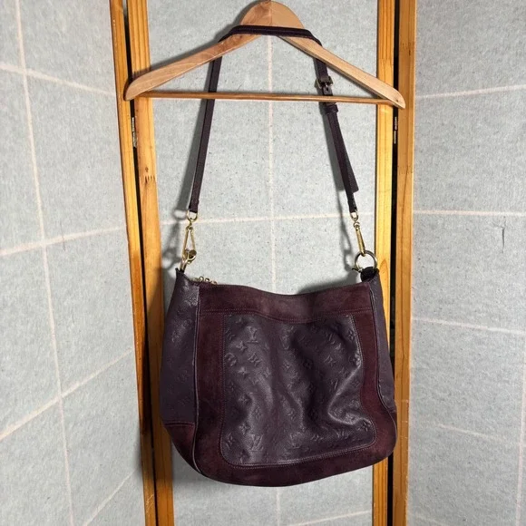 Auth Louis Vuitton Monogram Empreinte Audacieuse PM Shoulder Bag Purple LV 2669N